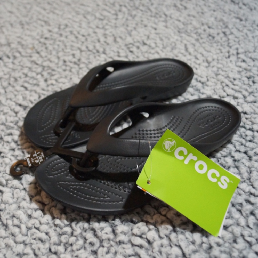 Crocs Women's Black Kadee II Flip Flops